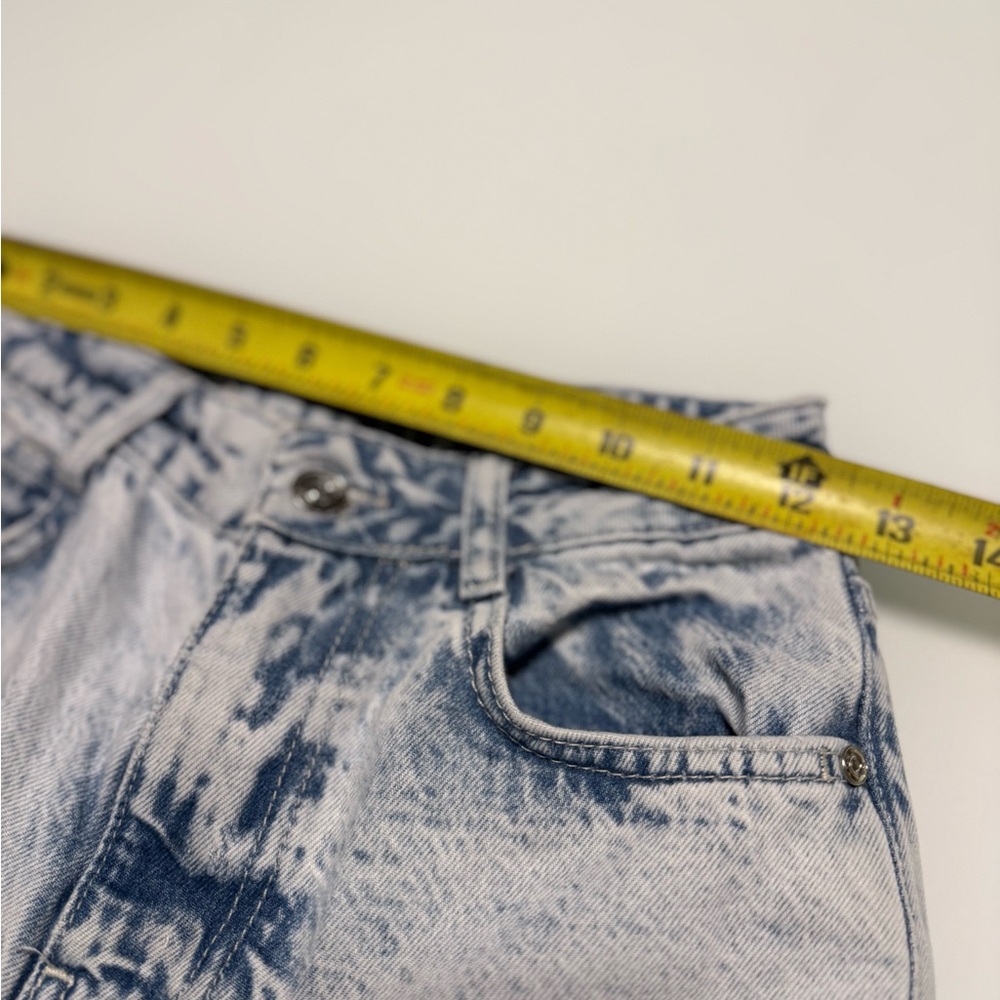 💙 Zara Women's Straight Leg Acid Wash Light Blue Jeans Size 0 - Picture 10 of 11